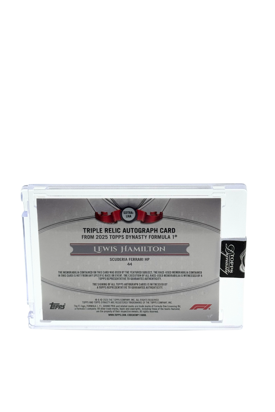 2025 Topps Dynasty Lewis Hamilton Triple Patch Auto #1/2