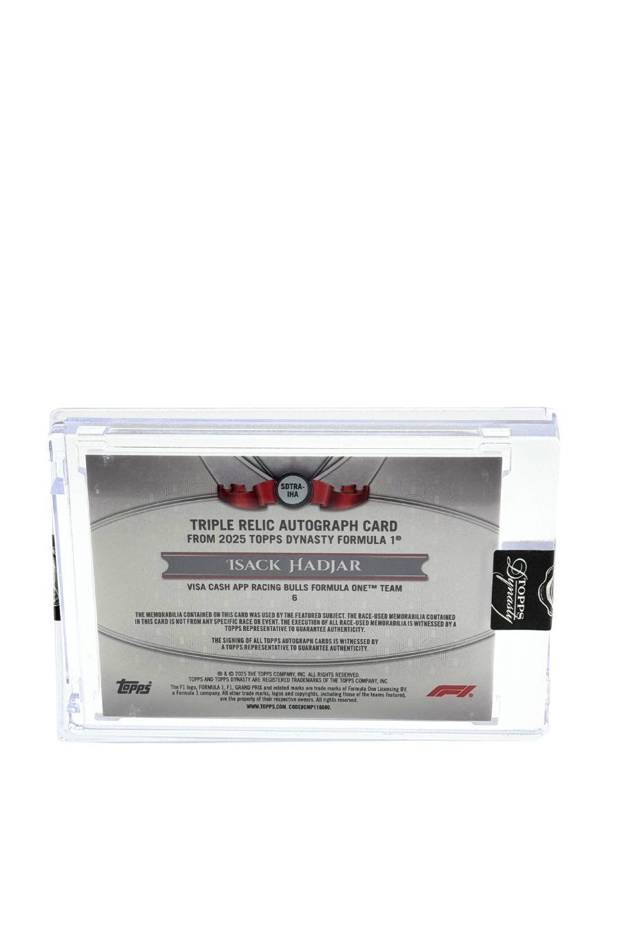 2025 Topps Dynasty Isack Hadjar Triple Patch Auto #1/10