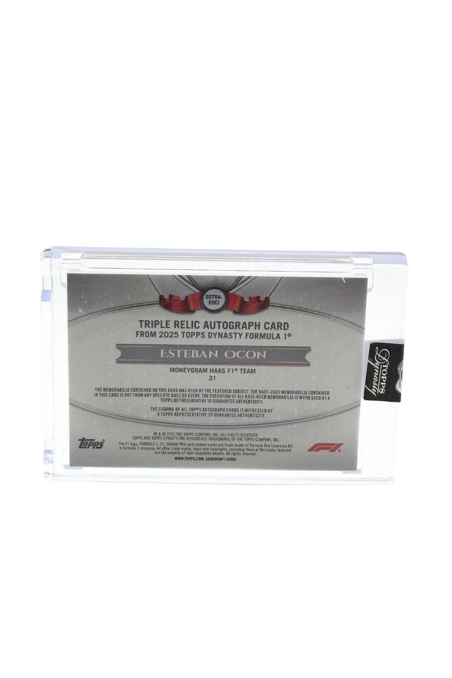 2025 Topps Dynasty Esteban Ocon Triple Patch Auto #5/10