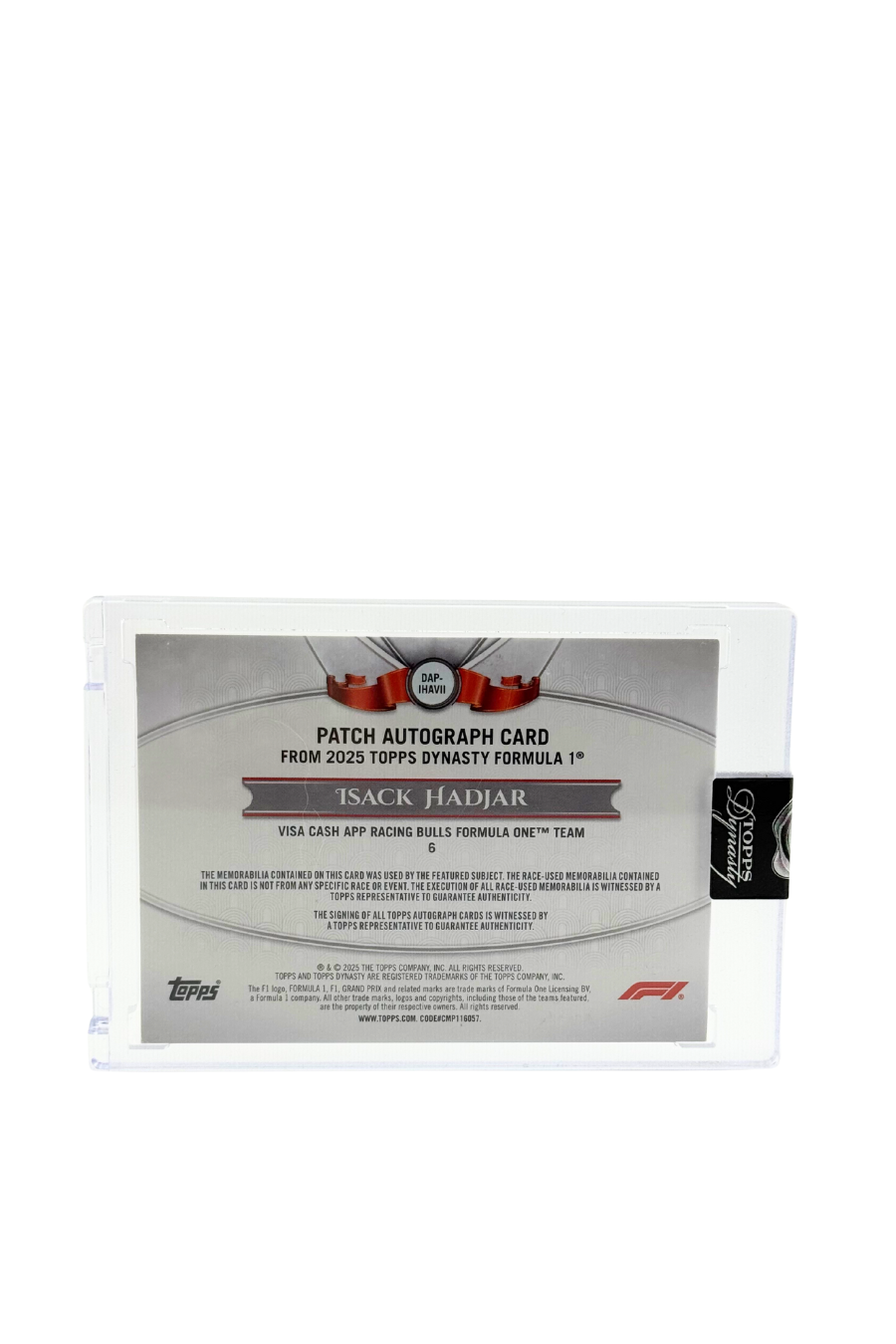 2025 Topps Dynasty Isack Hadjar Rookie Patch Auto #2/5