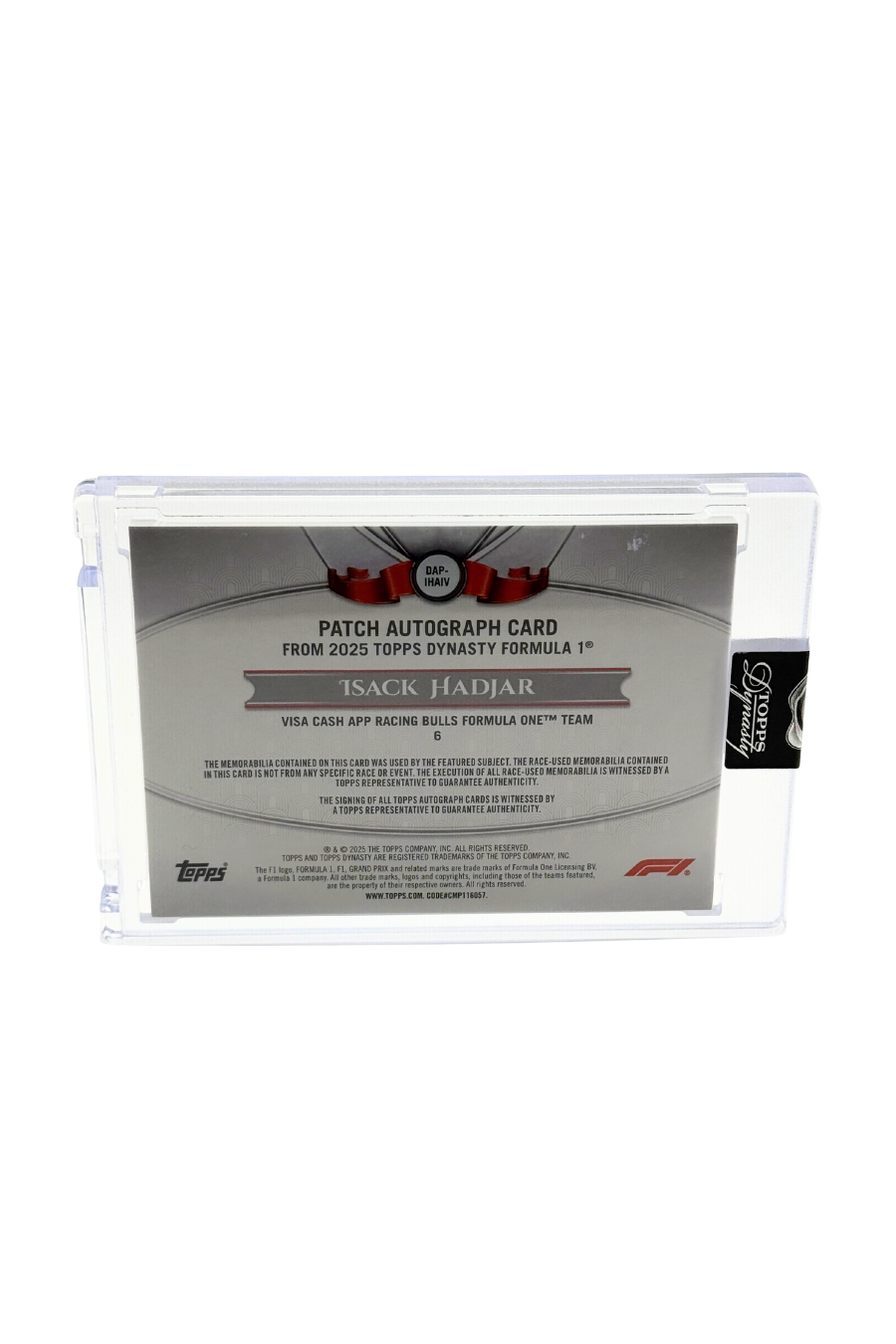 2025 Topps Dynasty Isack Hadjar Patch Auto #1/2