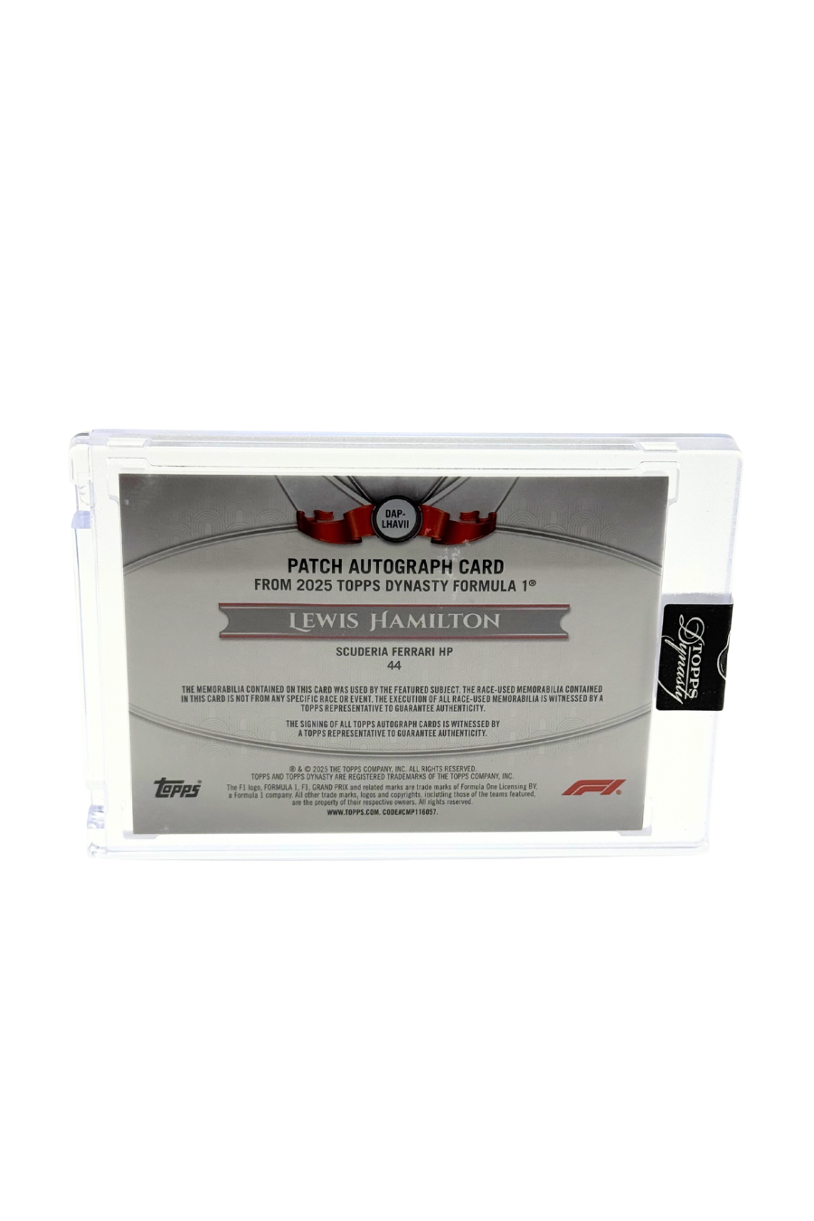 2025 Topps Dynasty Lewis Hamilton Patch Auto #2/5