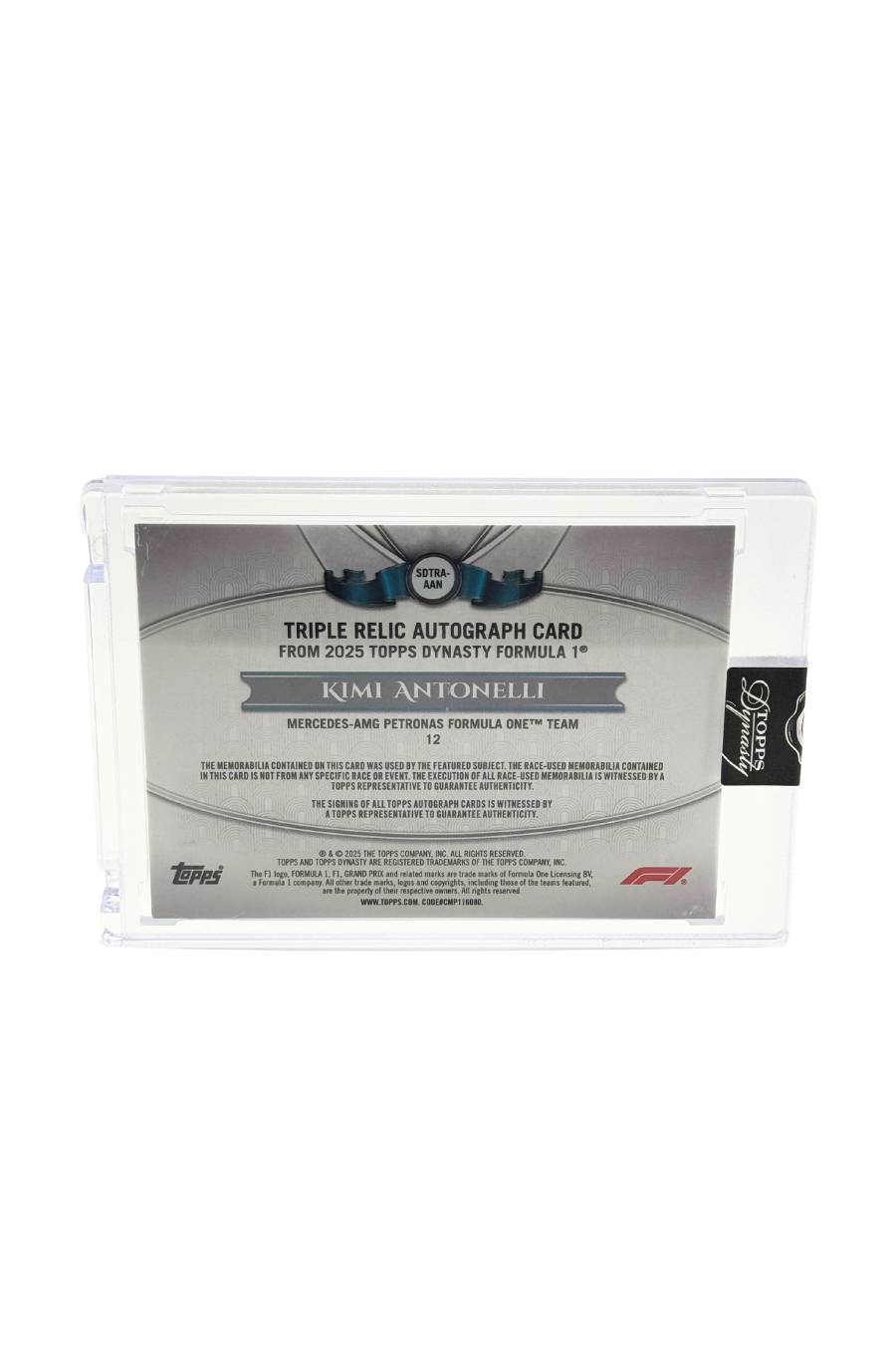 2025 Topps Dynasty Kimi Antonelli Triple Patch Auto #4/5