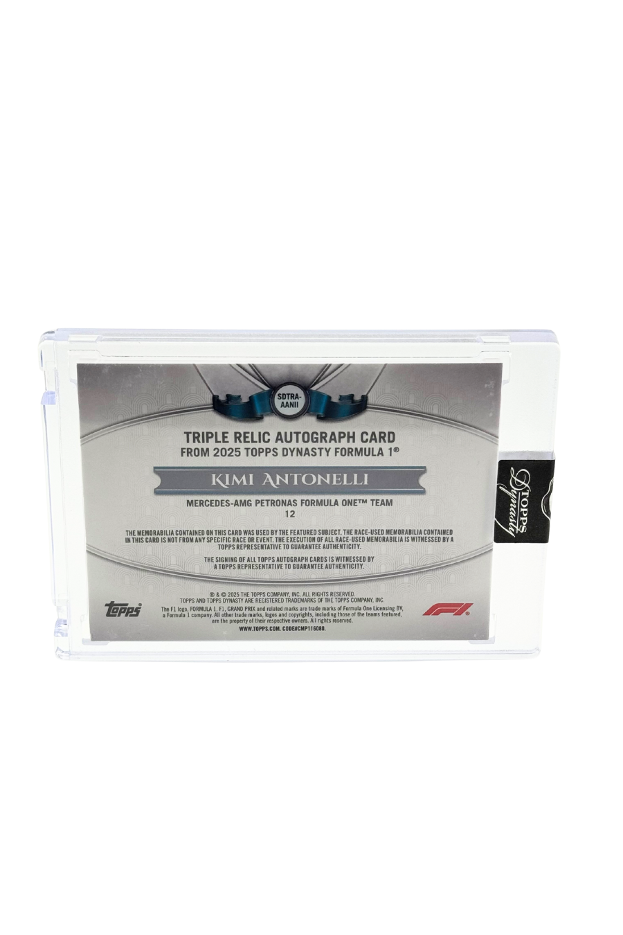 2025 Topps Dynasty Kimi Antonelli Triple Patch Auto #5/10