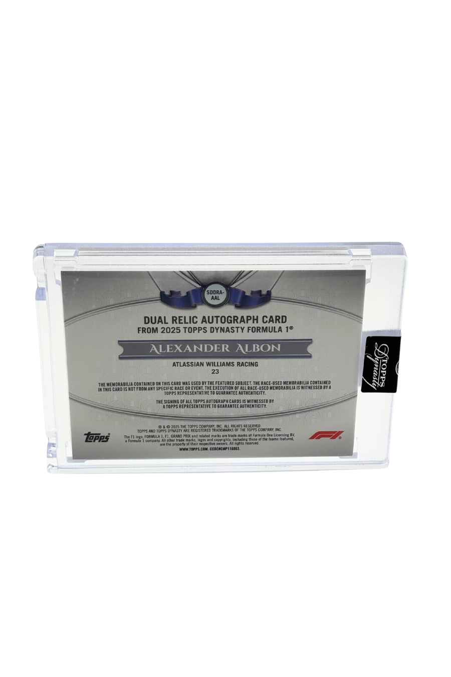 2025 Topps Dynasty Alex Albon Double Patch Auto #6/10