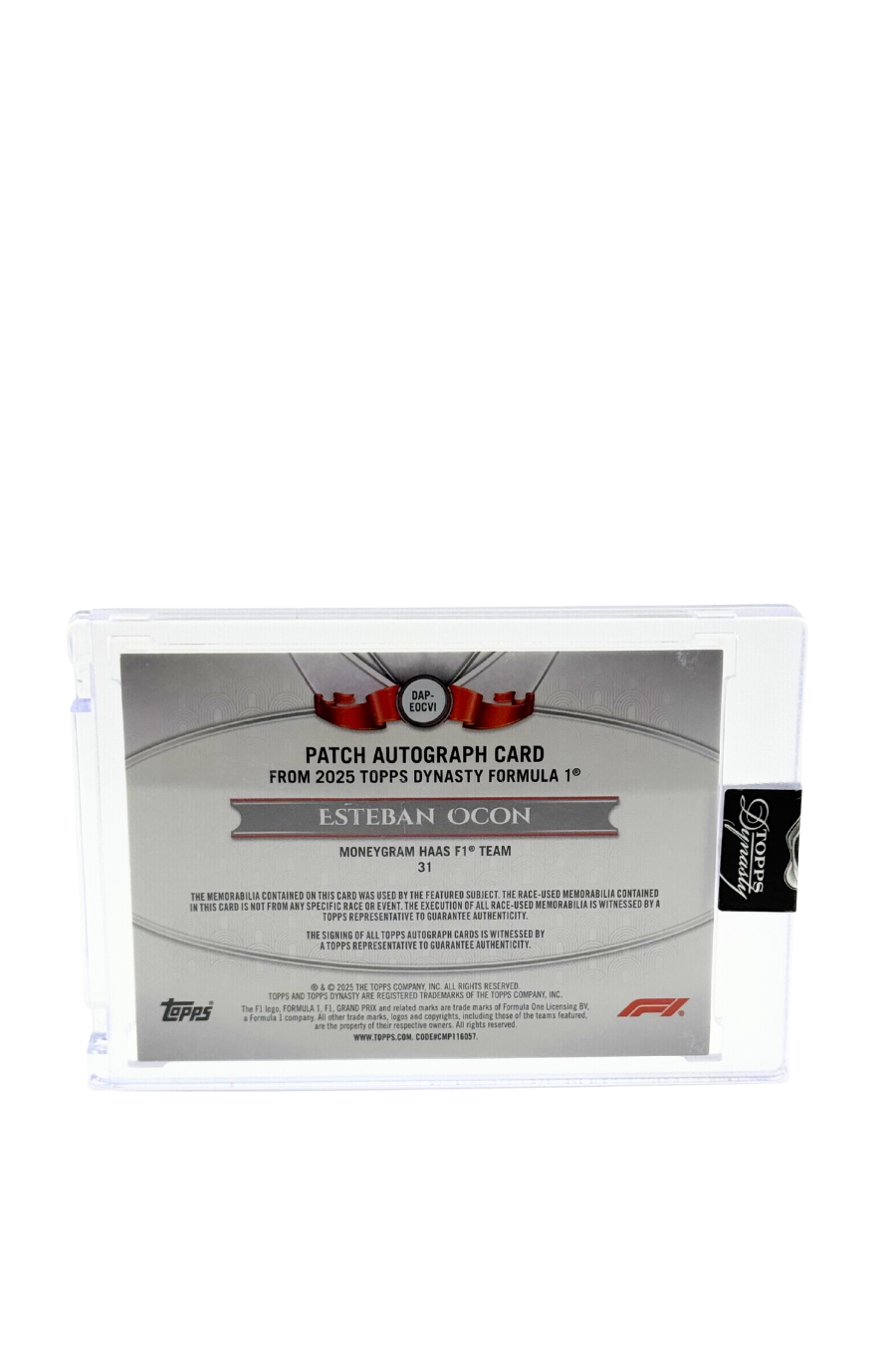 2025 Topps Dynasty Esteban Ocon Patch Auto #2/10