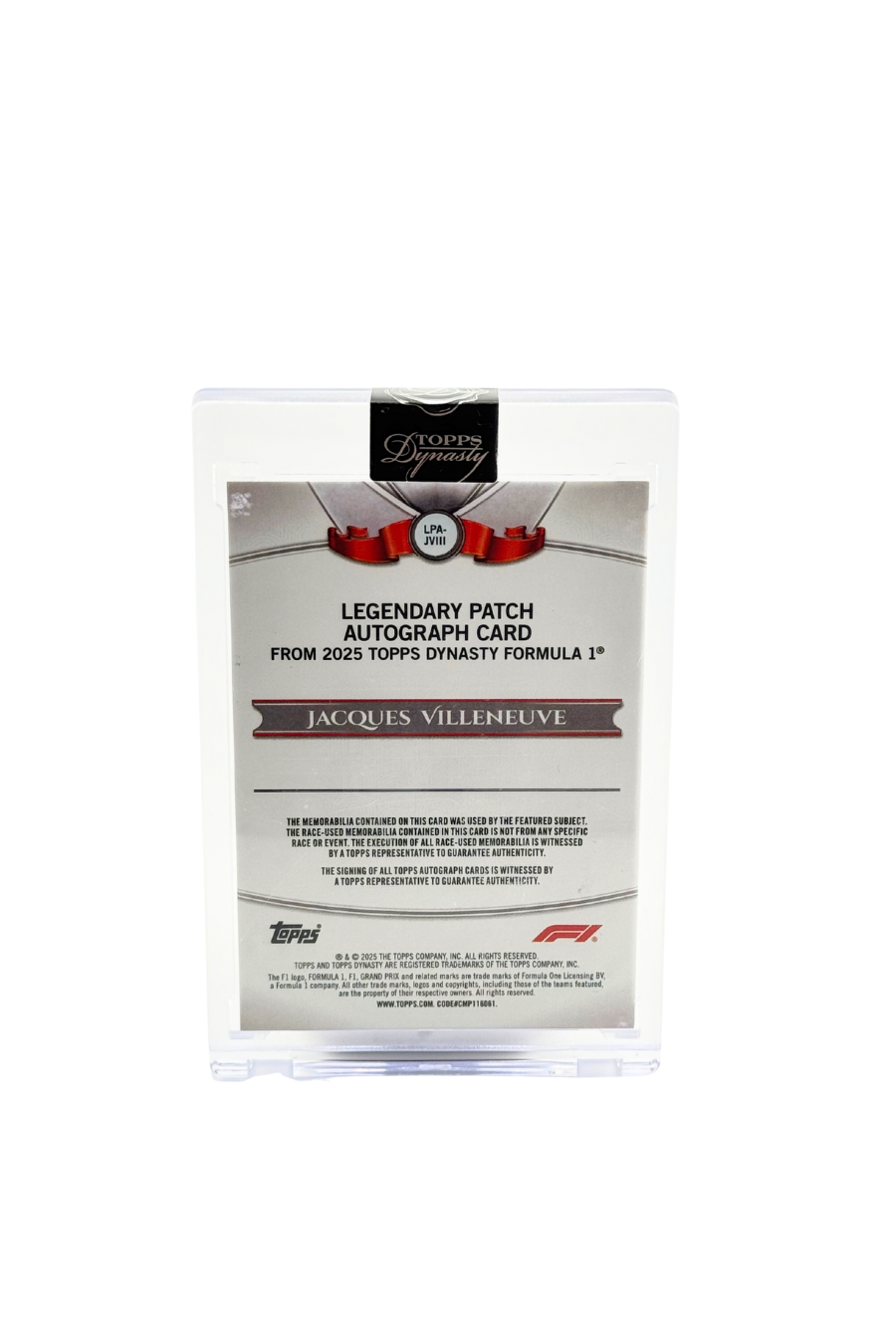 2025 Topps Dynasty Jacques Villeneuve Double Patch Auto #9/10