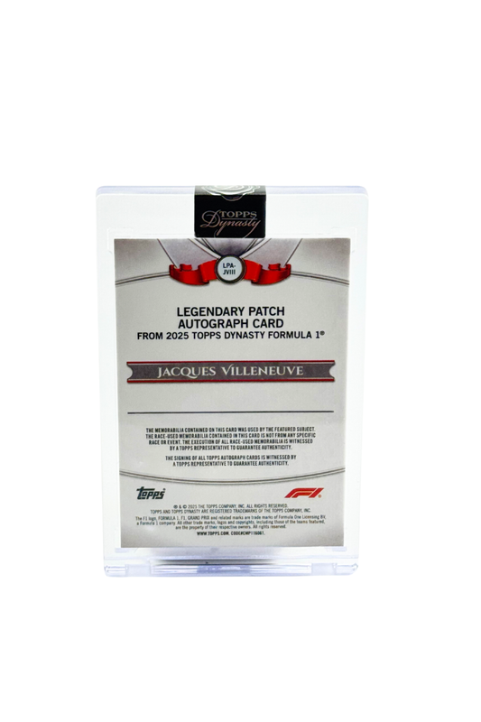 2025 Topps Dynasty Jacques Villeneuve Double Patch Auto #2/2