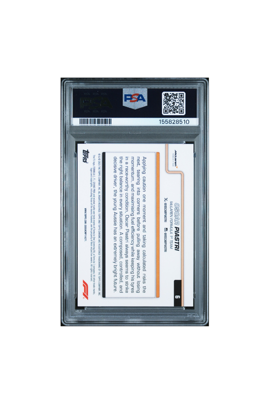 2025 Topps Chrome F1 Sapphire Oscar Piastri Padparadscha 1/1 PSA 9