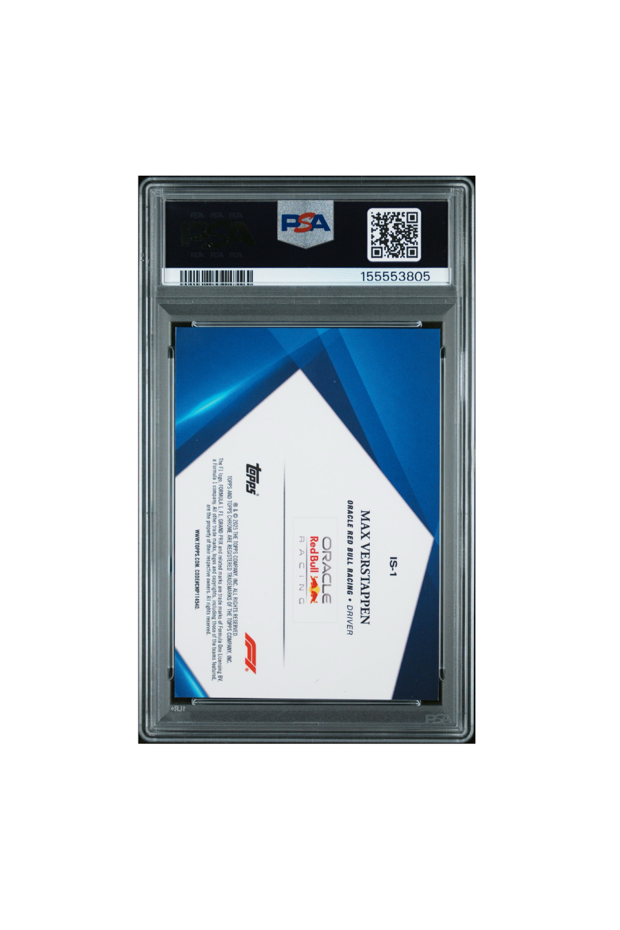 2025 Topps Chrome F1 Sapphire Max Verstappen Infinite Sapphire PSA 10