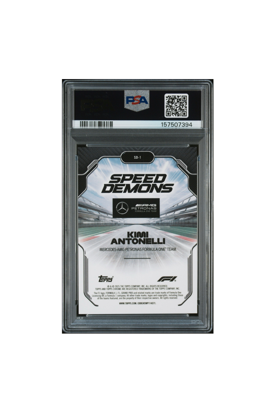 2025 Topps Chrome F1 Sapphire Kimi Antonelli Gold Speed Demon #24/50 PSA 10
