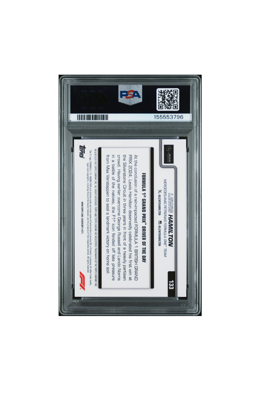 2025 Topps Chrome F1 Sapphire Lewis Hamilton Orange #2/25 PSA 9