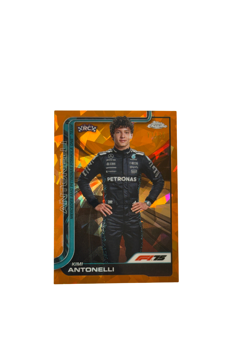 2025 Topps Chrome F1 Sapphire Kimi Antonelli Orange 13/25 *NFS*