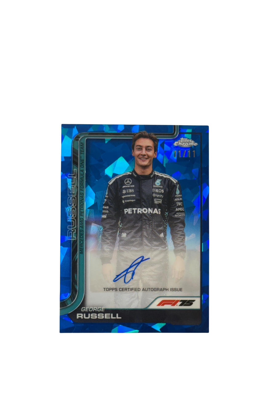 Topps Chrome F1 Sapphire George Russell Autograph 11/11