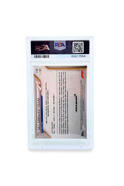 2020 Topps Chrome F1 McLaren Team Logo Sapphire Aqua back