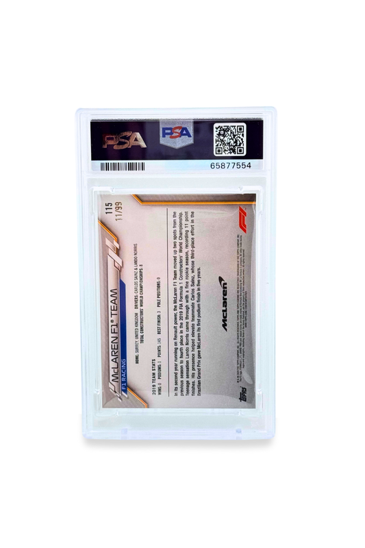 2020 Topps Chrome F1 McLaren Team Logo Sapphire Aqua back