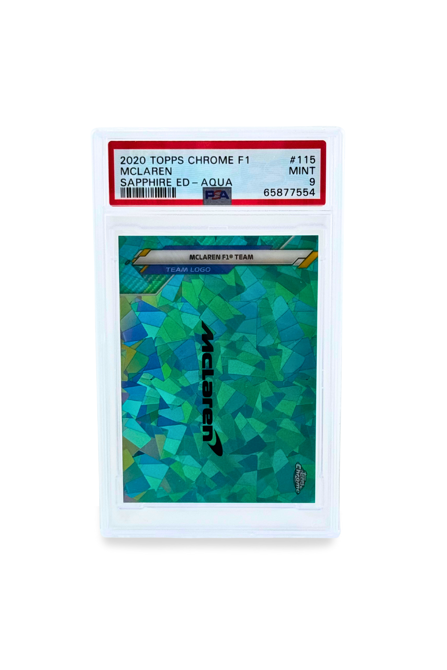 2020 Topps Chrome F1 McLaren Team Logo Sapphire Aqua front