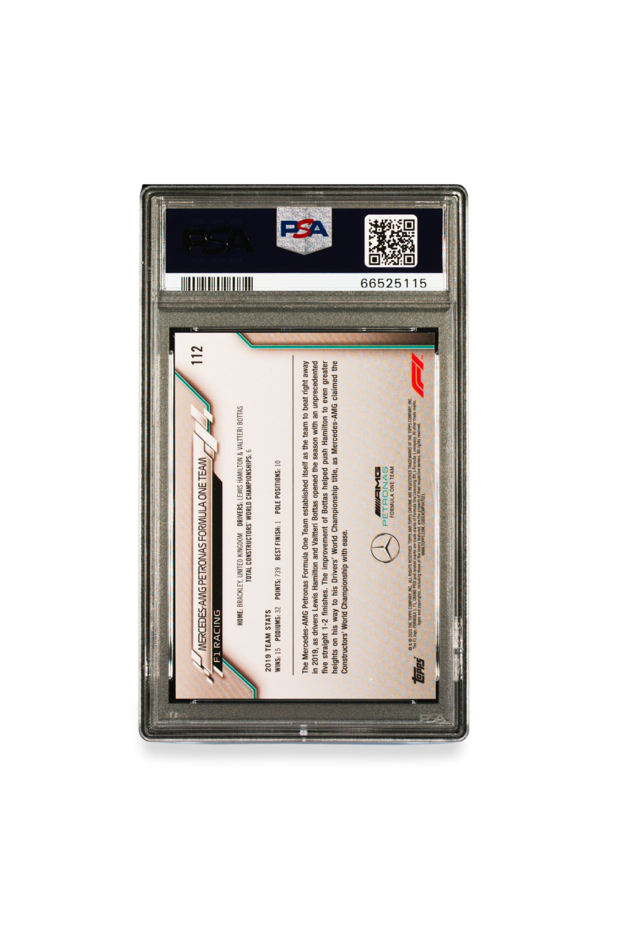 2020 Topps Chrome F1 Mercedes Team Logo Sapphire Edition #112 PSA 10