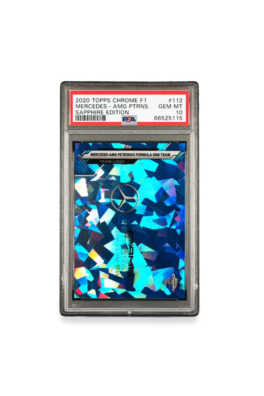 2020 Topps Chrome F1 Mercedes Team Logo Sapphire Edition #112 PSA 10
