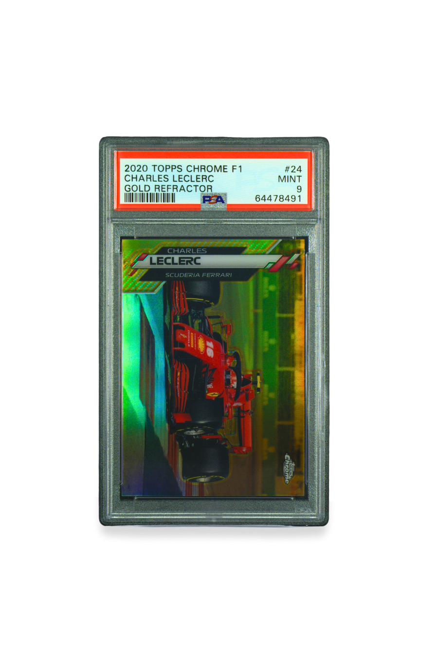 2020 Topps Chrome F1 Charles Leclerc Gold Refractor #24 PSA 9