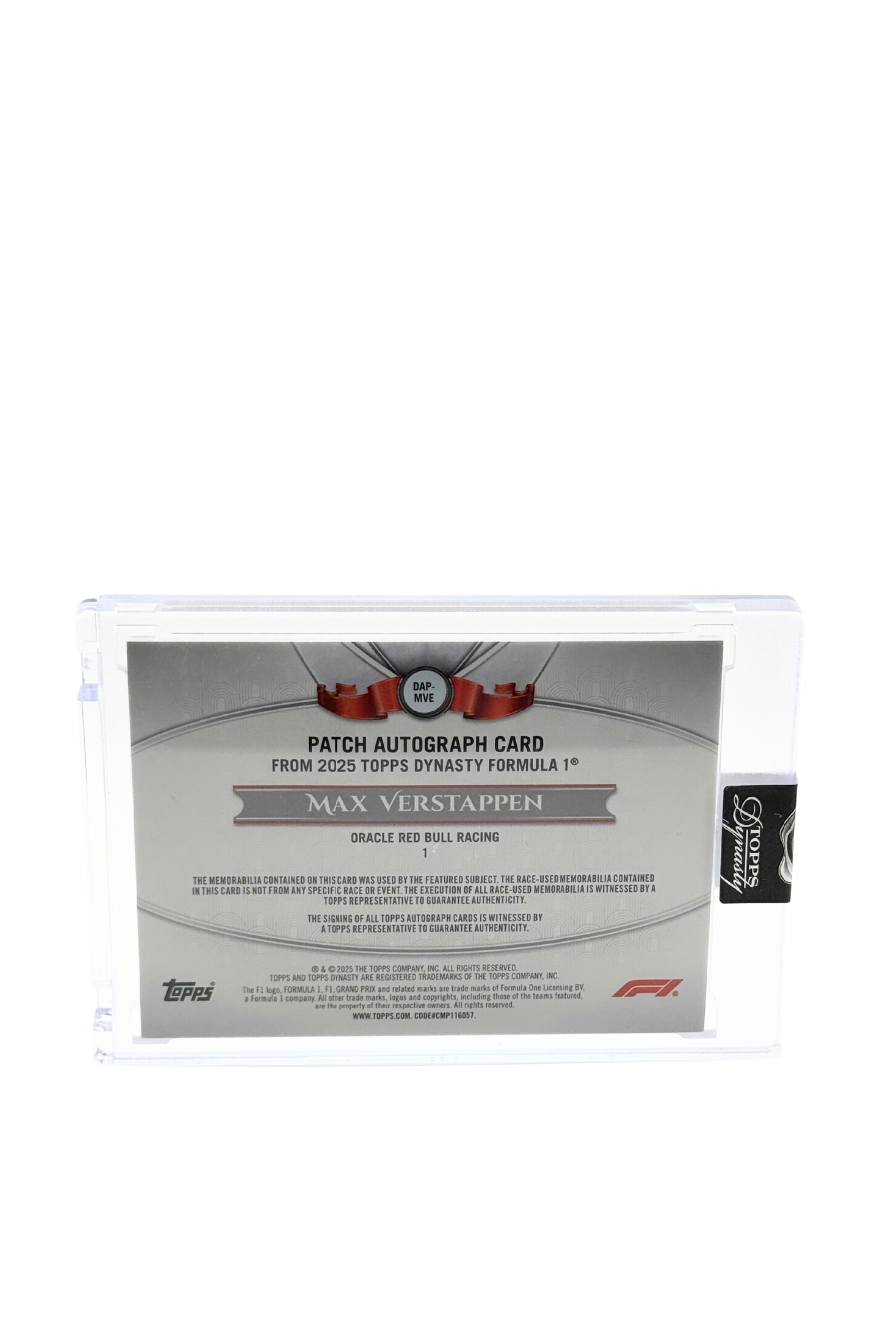 2025 Topps Dynasty Max Verstappen Patch Auto #3/5