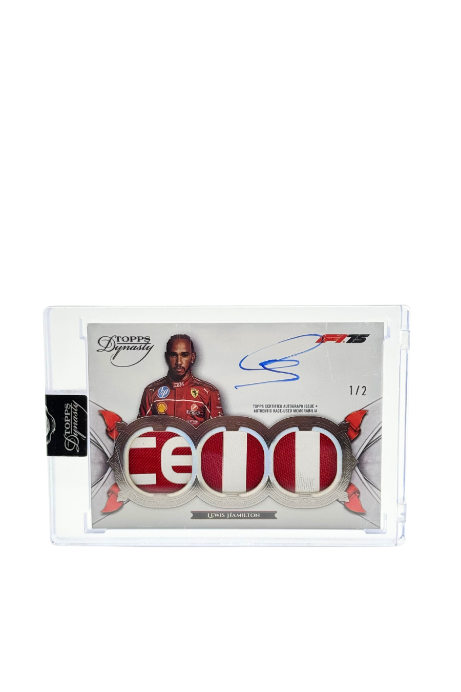 2025 Topps Dynasty Lewis Hamilton Triple Patch Auto #1/2