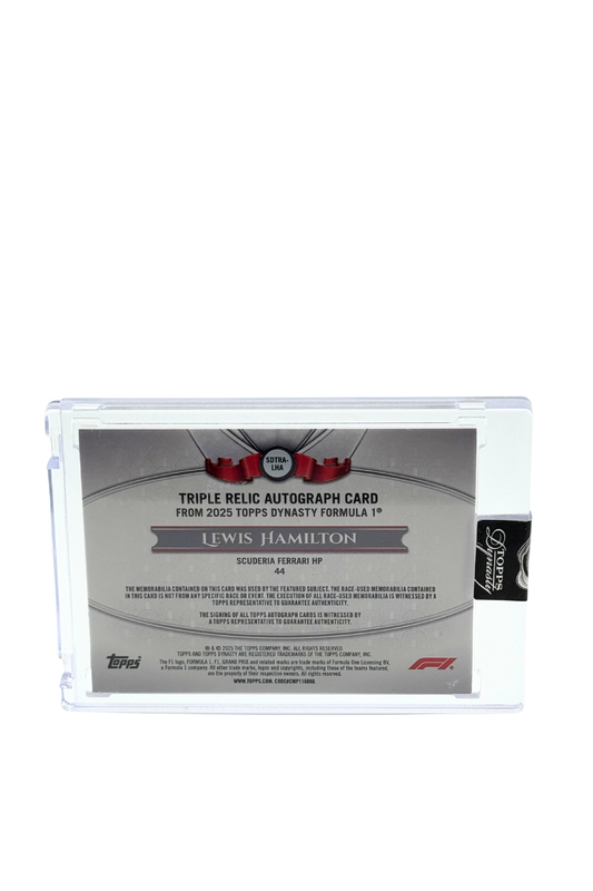 2025 Topps Dynasty Lewis Hamilton Triple Patch Auto #1/2