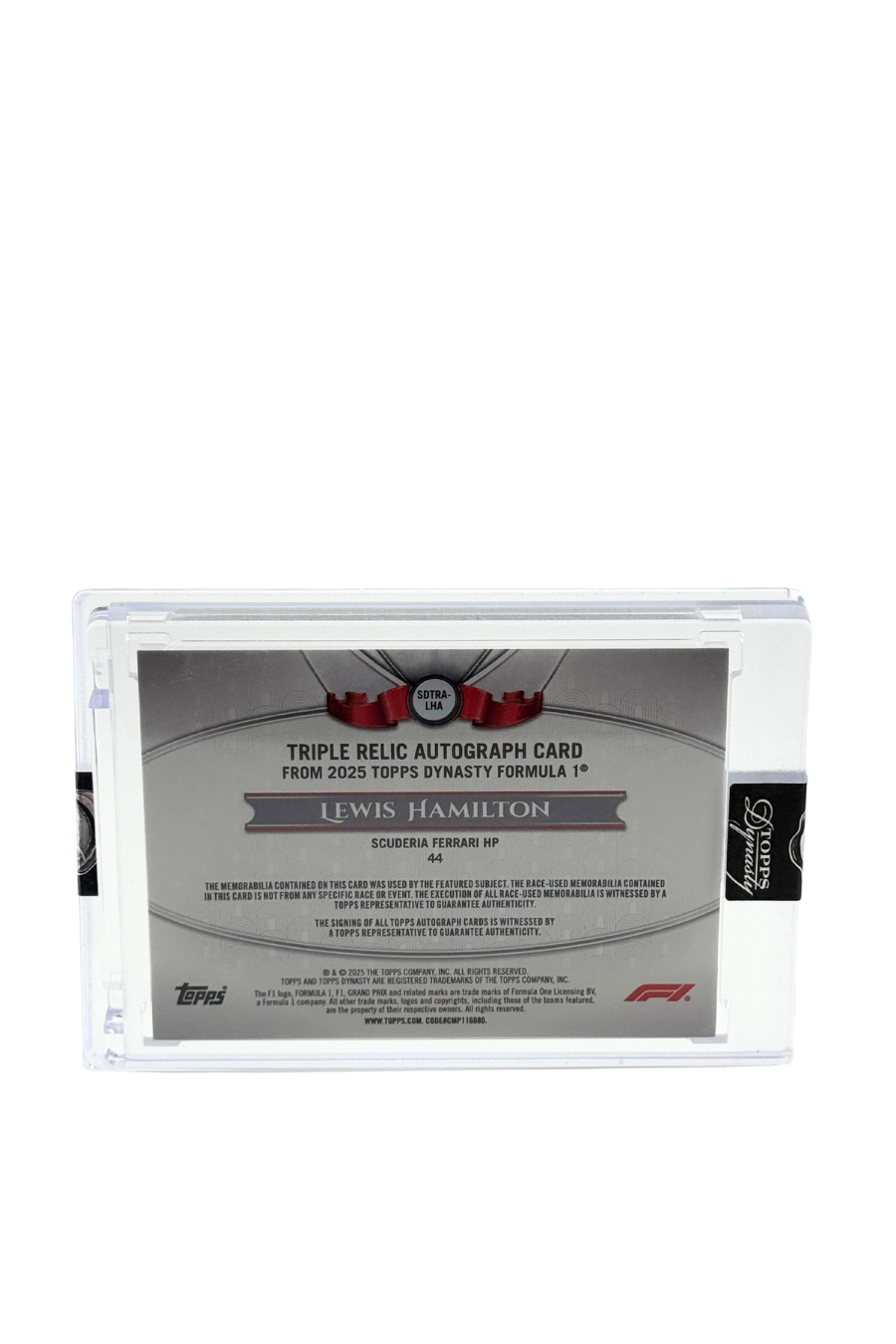 2025 Topps Dynasty Lewis Hamilton Triple Patch Auto #8/10