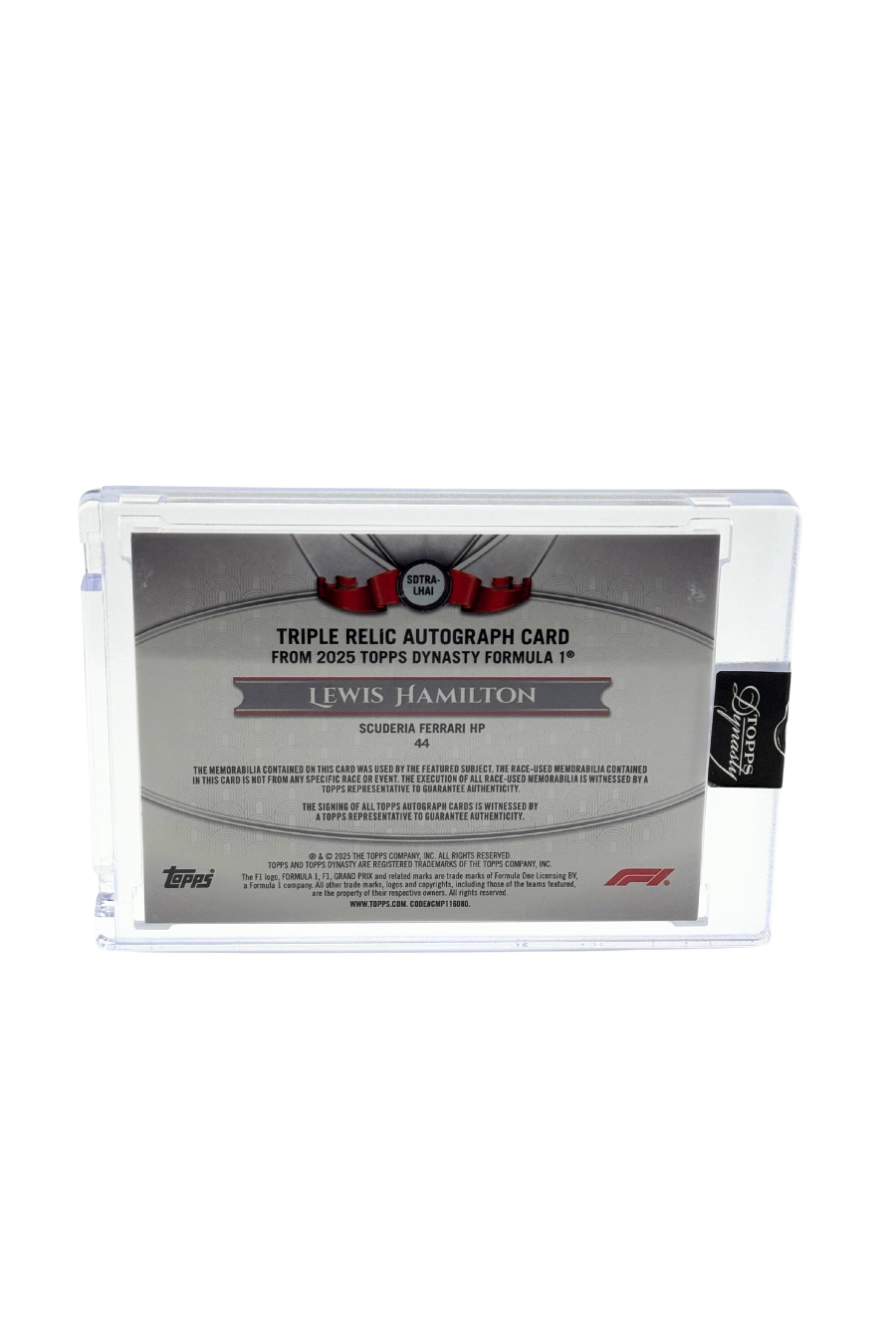 2025 Topps Dynasty Lewis Hamilton Triple Patch Auto #1/1