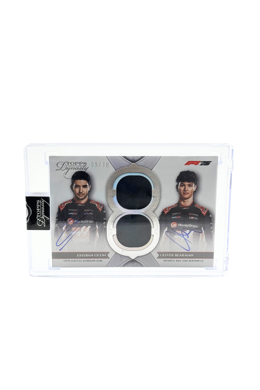 2025 Topps Dynasty Esteban Ocon & Oliver Bearman Dual Patch Auto #9/10