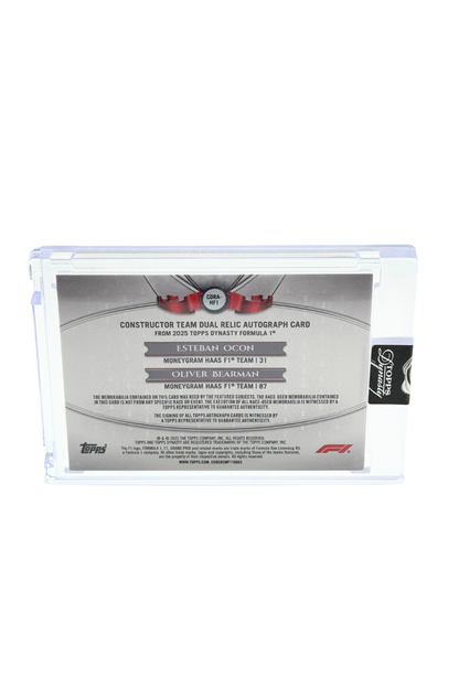 2025 Topps Dynasty Esteban Ocon & Oliver Bearman Dual Patch Auto #9/10