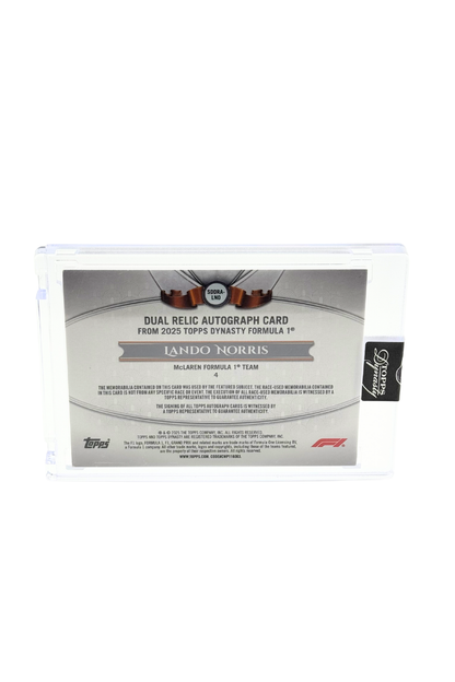 2025 Topps Dynasty Lando Norris Double Patch Auto #10/10