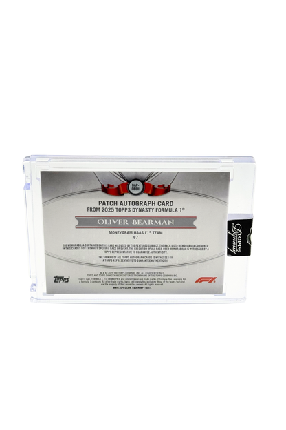 2025 Topps Dynasty Oliver Bearman Patch Auto #3/5