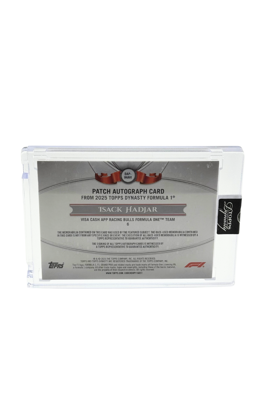 2025 Topps Dynasty Isack Hadjar Patch Auto #5/10