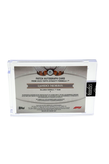 2025 Topps Dynasty Lando Norris Patch Auto #2/2