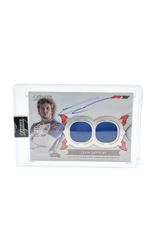 2025 Topps Dynasty Liam Lawson Double Patch Auto #7/10