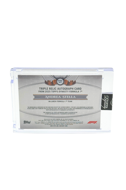 2025 Topps Dynasty Andrea Stella Triple Patch Auto #5/5