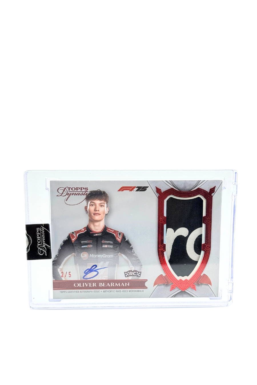 2025 Topps Dynasty Oliver Bearman Rookie Patch Auto #2/5