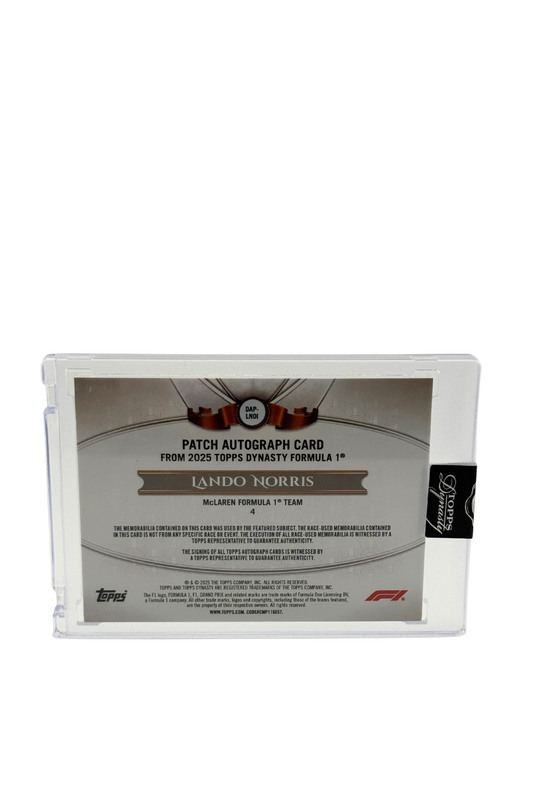 2025 Topps Dynasty Lando Norris Patch Auto #7/10