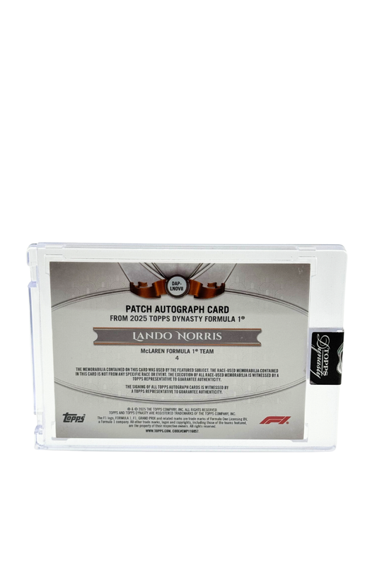 2025 Topps Dynasty Lando Norris Patch Auto #10/10