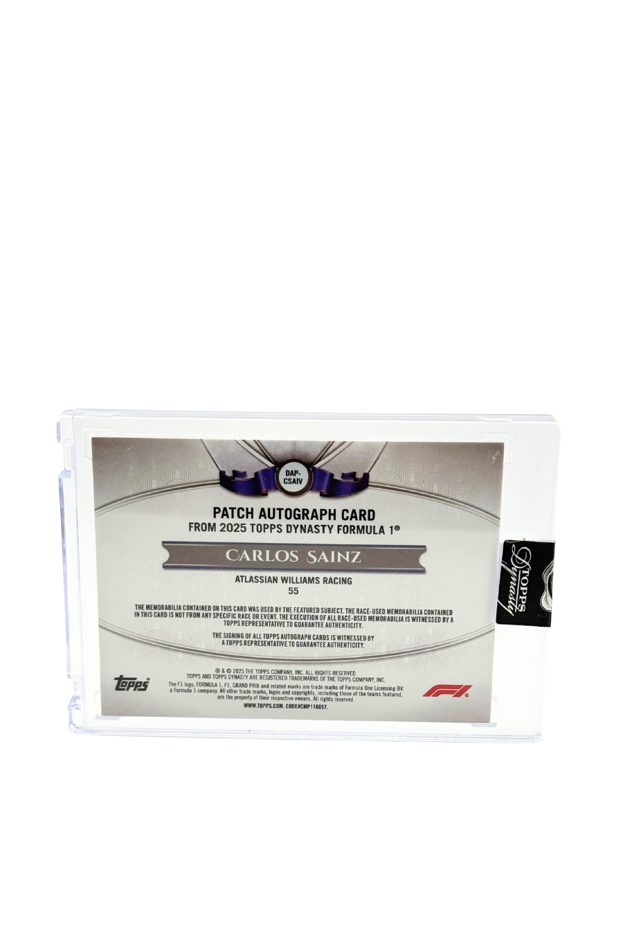 2025 Topps Dynasty Carlos Sainz Patch Auto #2/10