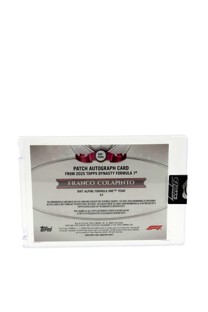 2025 Topps Dynasty Franco Colapinto Patch Auto #1/5