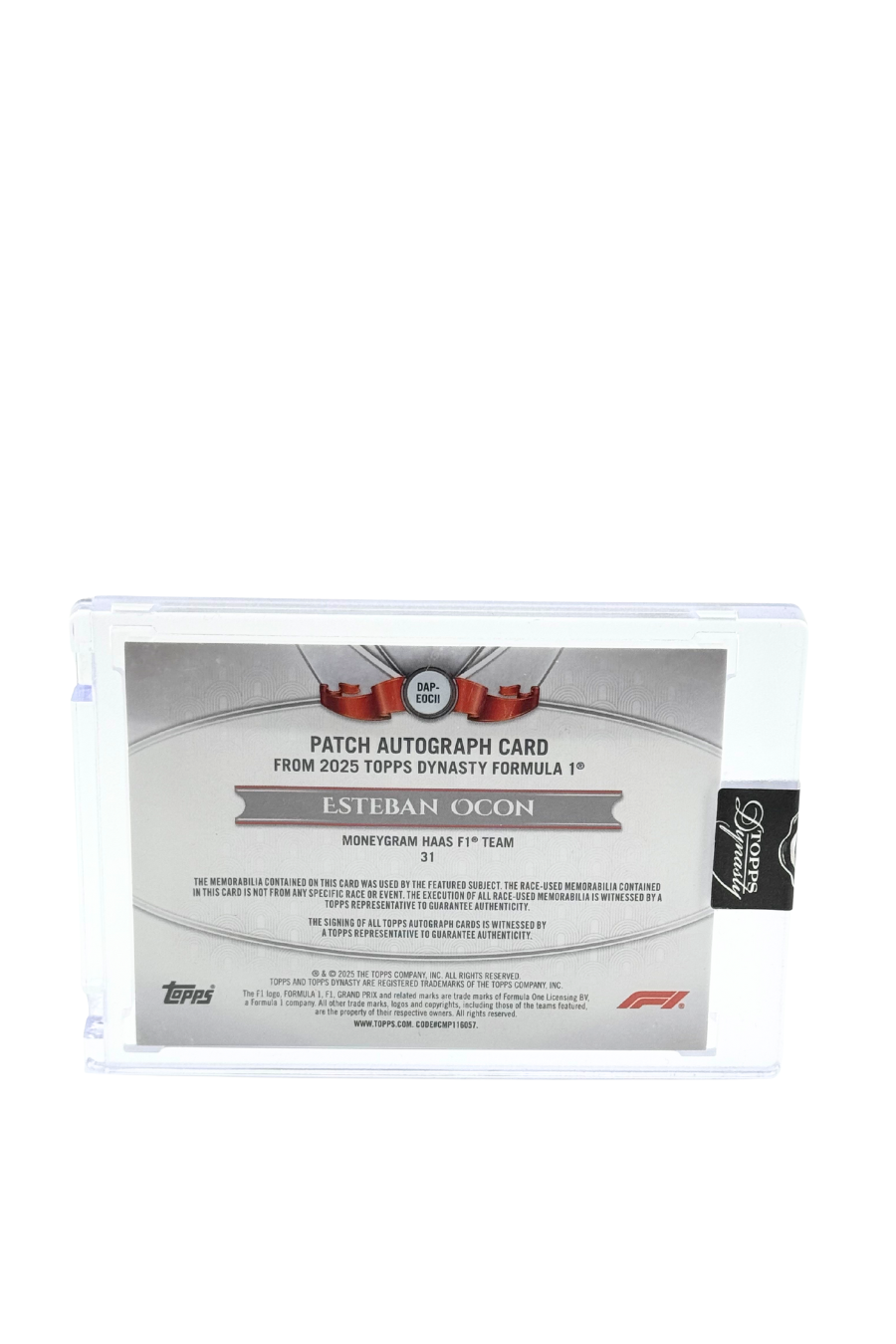 2025 Topps Dynasty Esteban Ocon Patch Auto #2/5