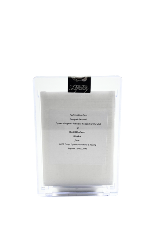 2025 Topps Dynasty Legends Precious Relic Silver Parallel of Kimi Raikkonen Redemption