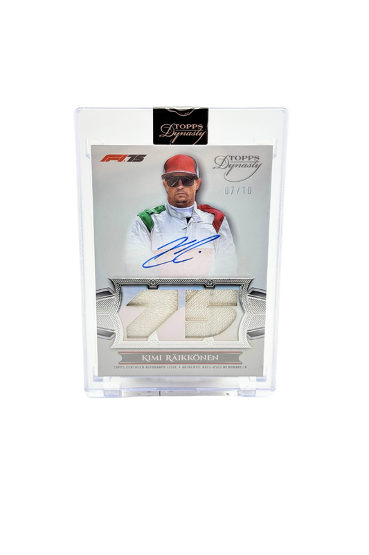 2025 Topps Dynasty Kimi Raikkonen Double Patch Auto #7/10