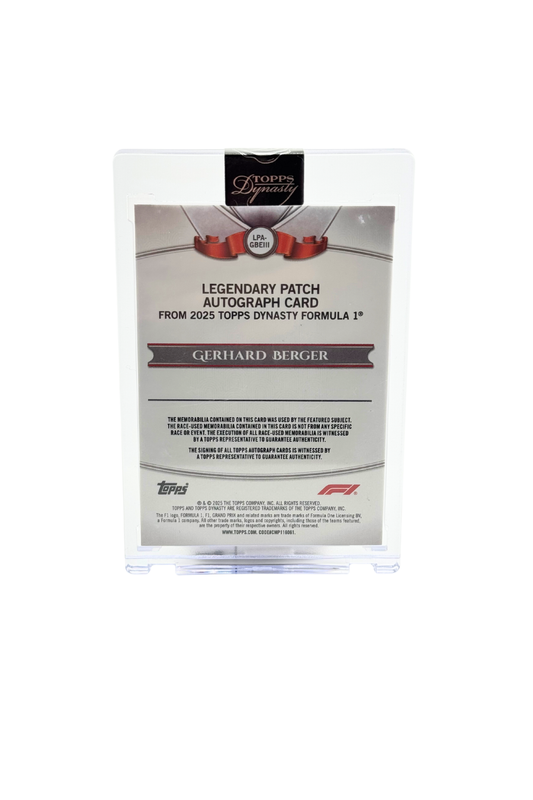 2025 Topps Dynasty Gerhard Berger Double Patch Auto #8/10