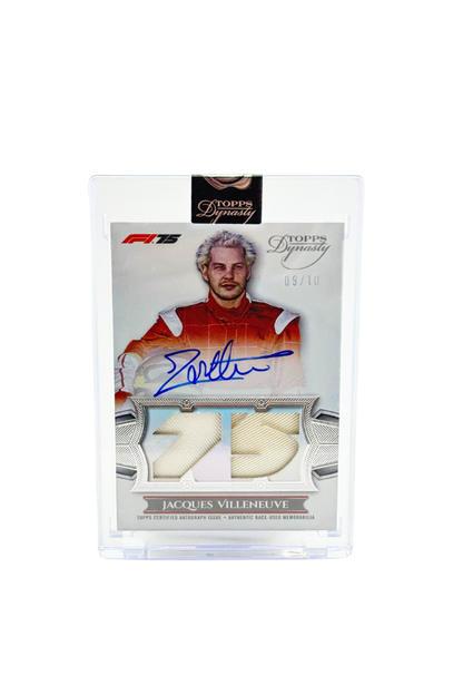 2025 Topps Dynasty Jacques Villeneuve Double Patch Auto #9/10
