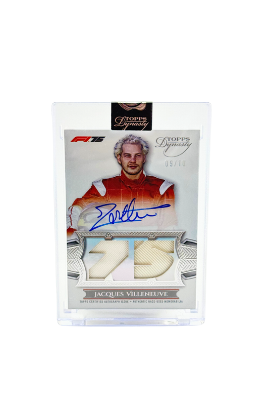 2025 Topps Dynasty Jacques Villeneuve Double Patch Auto #9/10
