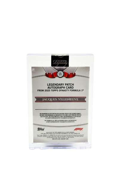 2025 Topps Dynasty Jacques Villeneuve Double Patch Auto #9/10