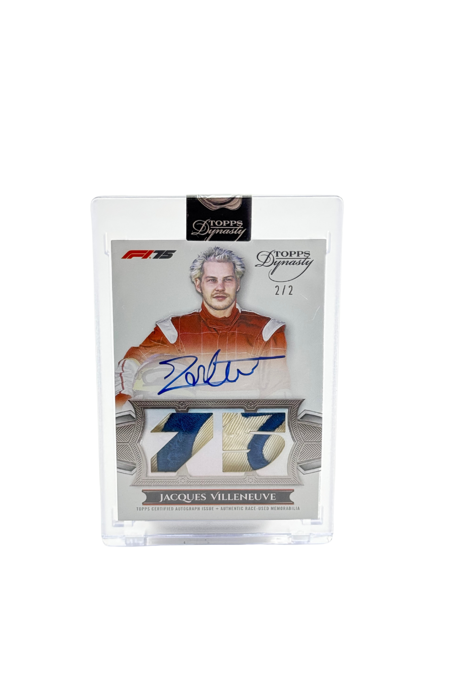 2025 Topps Dynasty Jacques Villeneuve Double Patch Auto #2/2